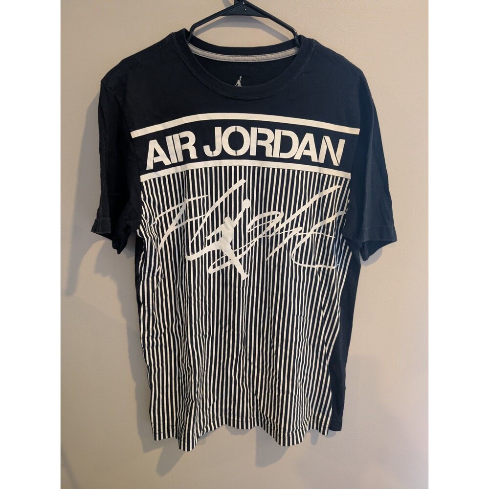Vintage Air Jordan Large Flight Men's T Shirt Vtg Top Black Stripe Basketball